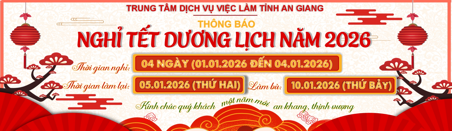 Thông báo nghỉ tết dương lịch năm 2026